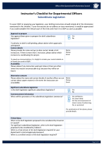 Checklist for departmental instructors: Subordinate legislation
