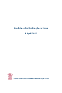 Guidelines for drafting local laws